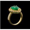 Image 4 : 14KT Yellow Gold 3.82 ctw Emerald and Diamond Ring