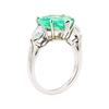 Image 4 : 4.19 ctw Emerald and Diamond Ring - Platinum