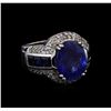12.45 ctw Sapphire and Diamond Ring - 14KT White Gold