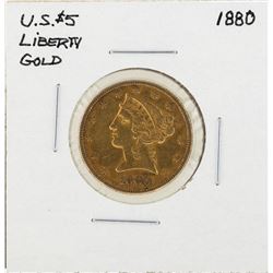 1880 $5 Liberty Head Half Eagle Gold Coin