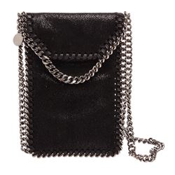 Stella McCartney Black Faux Leather Falabella Phone Pouch Bag