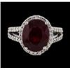 Image 2 : 7.41 ctw Ruby and Diamond Ring - 14KT White Gold