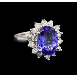 14KT White Gold 3.00 ctw Tanzanite and Diamond Ring