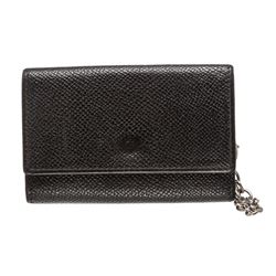 Bvlgari Black Grained Leather Six Key Holder Case