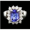 Image 2 : 2.93 ctw Tanzanite and Diamond Ring - 14KT White Gold