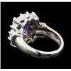 Image 3 : 2.93 ctw Tanzanite and Diamond Ring - 14KT White Gold