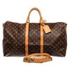 Louis Vuitton Monogram Canvas Leather Keepall 55 cm Bandouliere Duffle Bag Lugga