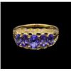 Image 2 : 14KT Yellow Gold 2.22 ctw Tanzanite and Diamond Ring