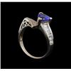 Image 4 : 18KT White Gold 1.34 ctw Tanzanite and Diamond Ring