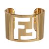 Image 1 : Fendi Gold Logo Curved Cuff Bracelet