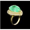 Image 4 : GIA Cert 17.66 ctw Emerald and Diamond Ring - 14KT Yellow Gold