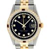 Image 2 : Rolex Mens 2 Tone 14K Black String Diamond & Ruby 36MM Datejust Wristwatch