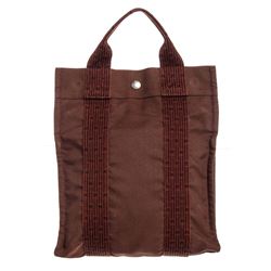Hermes Brown Canvas Fourre Tout Cabas Tote Backpack