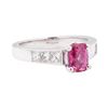 1.60 ctw Pink Sapphire And Diamond Ring - 14KT White Gold