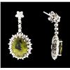 Image 2 : 7.82 ctw Tourmaline and Diamond Earrings - 14KT White Gold