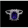 Image 2 : 1.91 ctw Tanzanite and Diamond Ring - 14KT White Gold