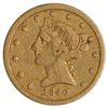Image 1 : 1840 $5 Half Eagle Liberty Head Gold Coin