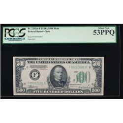 1934A $500 Atlanta Federal Reserve Note PCGS 53PPQ