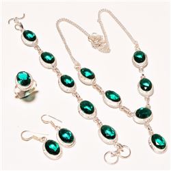 Green Emerald 4 Piece Jewelry Set