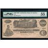Image 1 : 1862 $100 Confederate States of America Note PMG 55