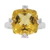 Image 2 : 14KT White Gold Citrine and Diamond Ring