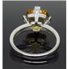 Image 5 : 14KT White Gold Citrine and Diamond Ring