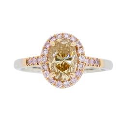 18KT Two Tone Rose and White Gold 1.25ctw Diamond Ring