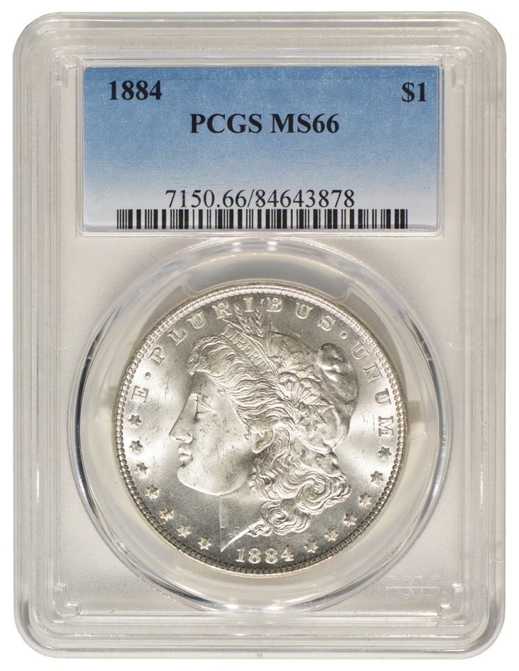 1884 1 Morgan Silver Dollar Coin PCGS MS66 1884-1-morgan-silver-dollar-coin-pcgs-ms66