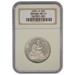 1854-O Seated Liberty Half Dollar Coin NGC MS62