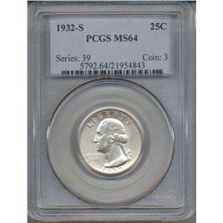 1932-S Washington Quarter Coin PCGS MS64