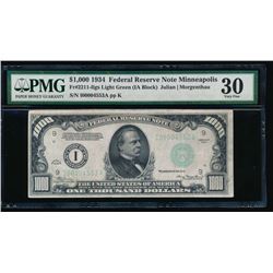 1934 $1000 Minneapolis Federal Reserve Note PMG 30