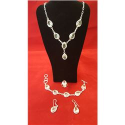 4 Piece White Topaz Jewelry Set