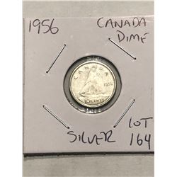 1956 Canadian Silver Dime Nice Early Silver Coin