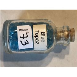 Glass Jar Filled with BLUE TOPAZ Gemstones 25 Grams