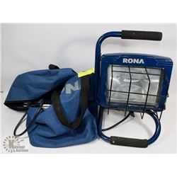 RONA PORTABLE JOBSITE WORK LAMP WITH CARRY BAG