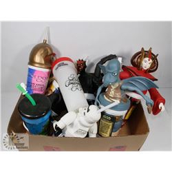 BOX OF STAR WARS COLLECTIBLES