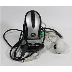 LOT OF TWO MICE ONE IS LOGITECH WIRELESS