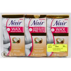3 PACKS OF NAIR BIKINI AND UNDERARM WAX READY