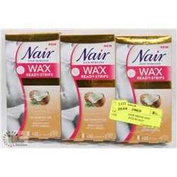 3 PACKS OF NAIR BIKINI AND UNDERARM WAX READY