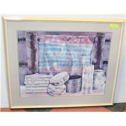 36"X30" FRAMED "DESERT WEAVINGS" ART BY HELEN PAUL