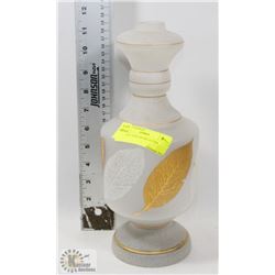 FROSTED VASE WITH LEAVES
