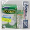 Image 1 : BAG W/ POLIDENT DENTURE CLEANSER, RETAINER &
