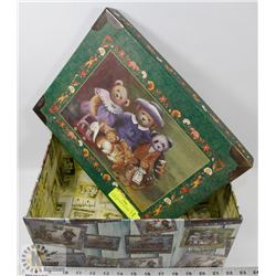 TEDDY BEAR BOX WITH METAL HANDLES