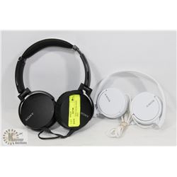 2 PAIRS OF SONY EXTRA BASS HEADPHONES