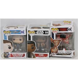 3 FUNKO POPS INCLUDES STRANGER THINGS