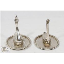 VINTAGE SILVER RING - SWANS