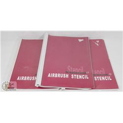 3 BOOKS OF AIRBRUSH STENCILS, NEW, #17, #7, #12.