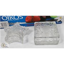 2 CRYSTAL CANDY DISHES