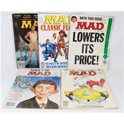 LOT OF 5 MAD MAGAZINES.