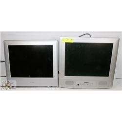 LOT OF 2 LCD TVS 14"